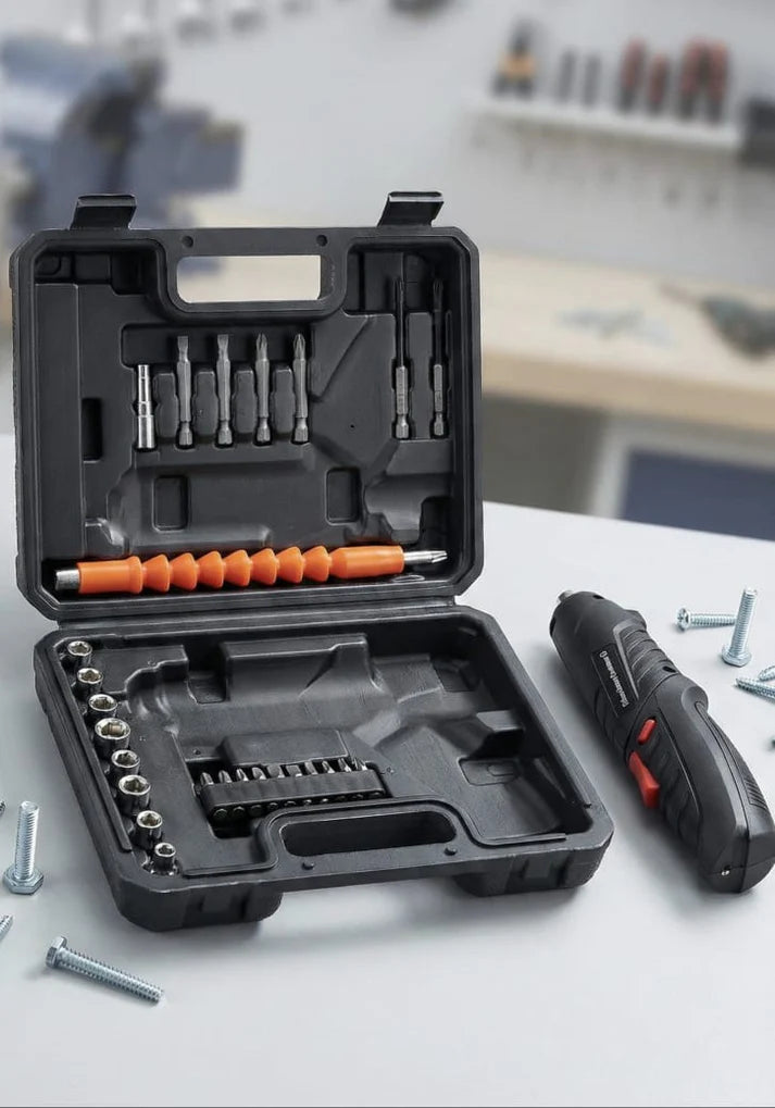 Rechargeable Cordless Screwdriver Kit (47 Pcs) - Multi-Function Electric Drill Set