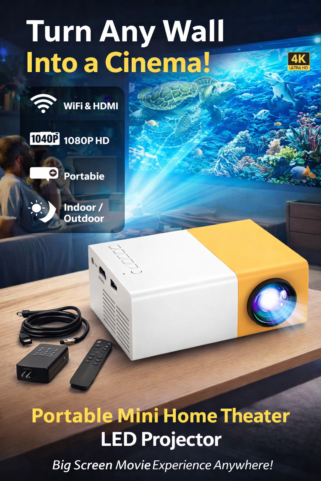 Portable Mini Home Theater LED Projector
