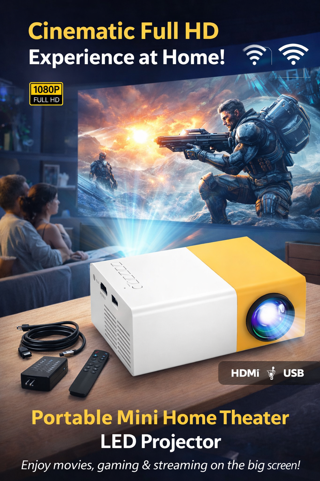 Portable Mini Home Theater LED Projector