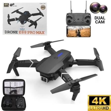 E88 Pro Max Drone – Dual 12MP 4K Camera with Remote Control