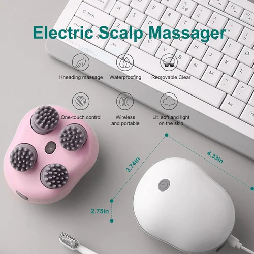 Electric Scalp Massager – Rechargeable Head & Body Massager with Red Light Therapy