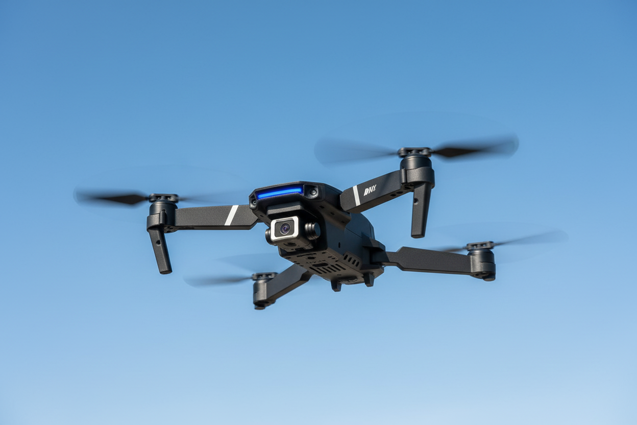 E88 Pro Max drone flying in clear sky