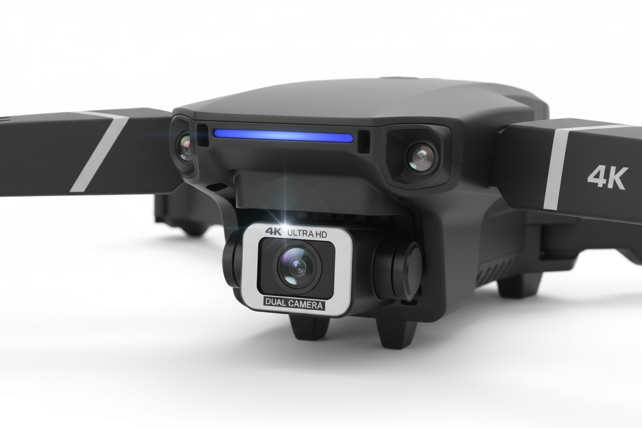 Dual 4K camera close-up on E88 Pro Max drone