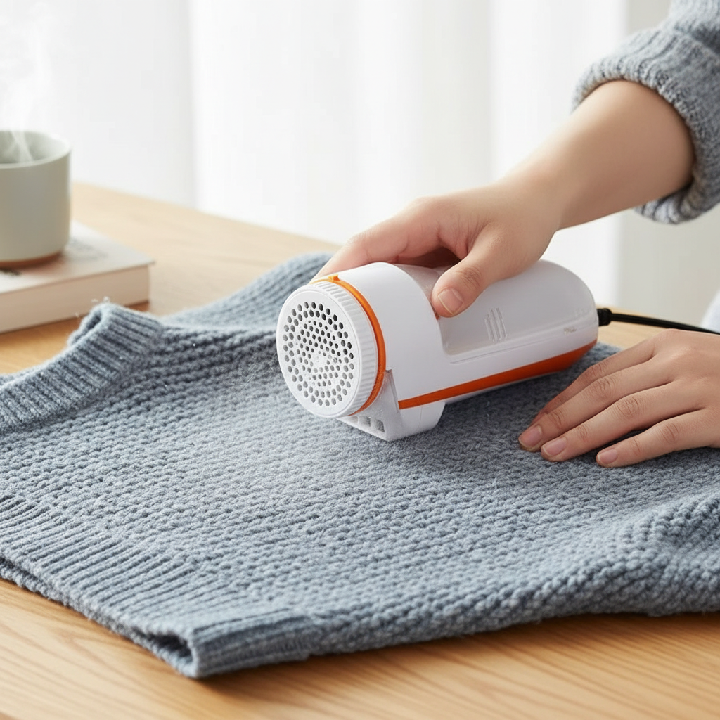 Using lint remover on sweater