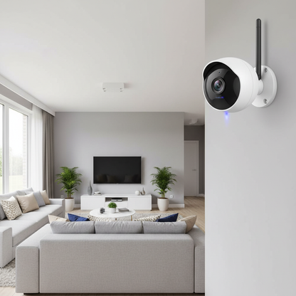 WiFi camera mounted in modern home